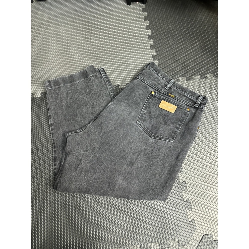 Wrangler Men's 46x34 Washed Black Denim Jeans Relaxed Fit Classic Style